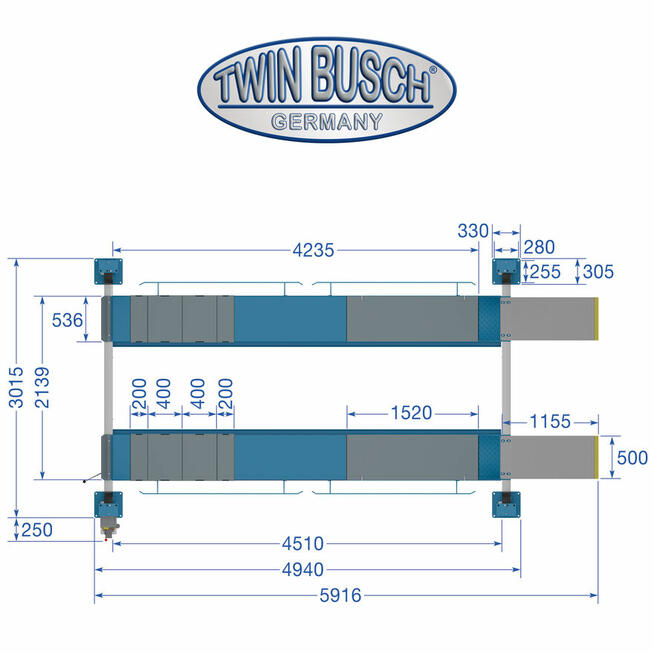 Podnośnik 4-kolumnowy diagnostyczny powystawowy TW 445
