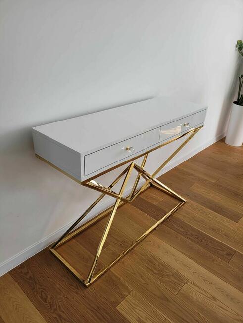 Konsola DIAMOND , Złota podstawa, GLAMOUR, AKANT Meble