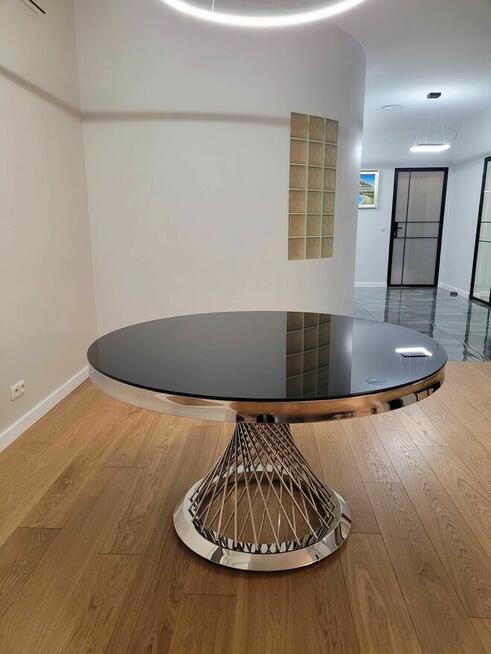 STÓŁ OKRĄGŁY Glamour Srebrny, Luxury, AKANT Meble