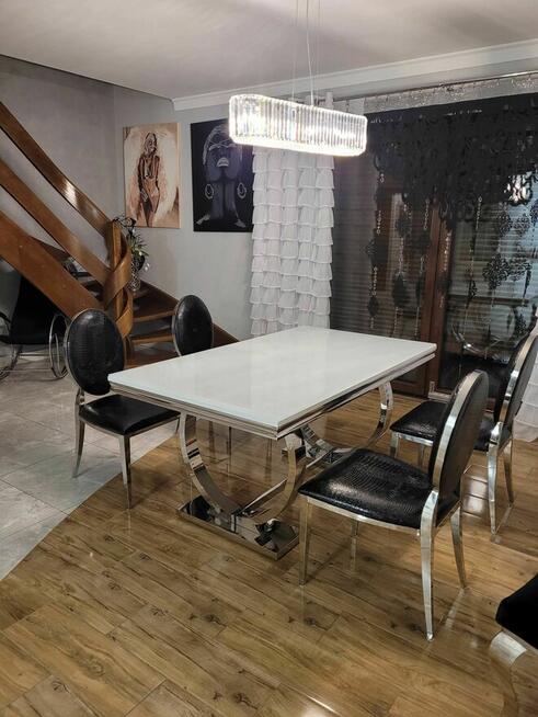 Stół Luxury Srebrny, stół glamour, AKANT Meble