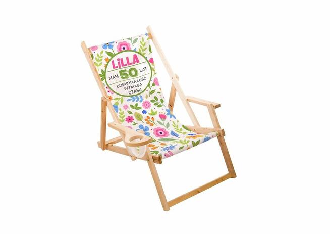 Leżak ogrodowy z własny nadrukiem produkcja własny wzór prez