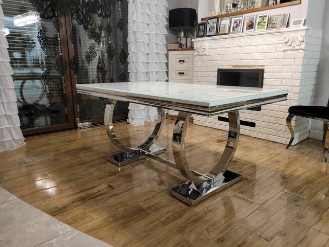 Stół Luxury Srebrny, stół glamour, AKANT Meble