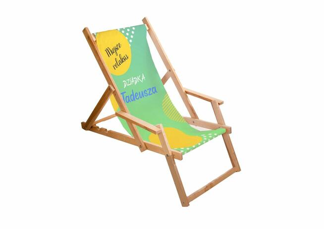 Leżak ogrodowy z własny nadrukiem produkcja własny wzór prez
