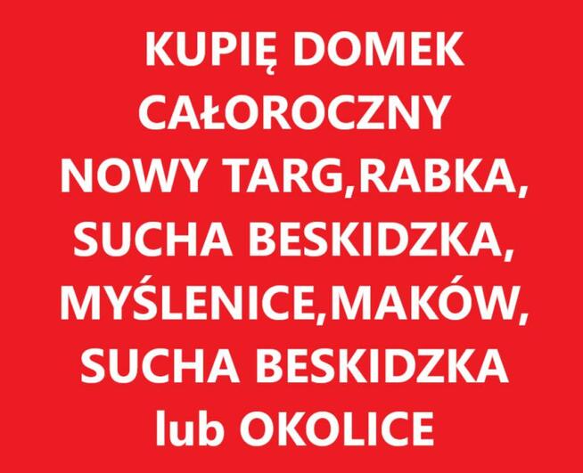 Jestem zainteresowany zakupem domku-Nowy Targ, Rabka, Maków