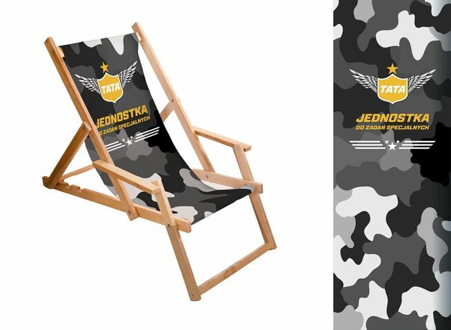 Leżak ogrodowy z własny nadrukiem produkcja własny wzór prez