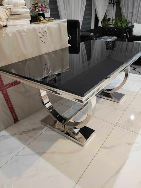 Stół Luxury Srebrny, stół glamour, AKANT Meble