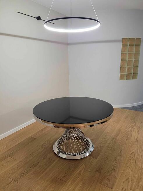 STÓŁ OKRĄGŁY Glamour Srebrny, Luxury, AKANT Meble