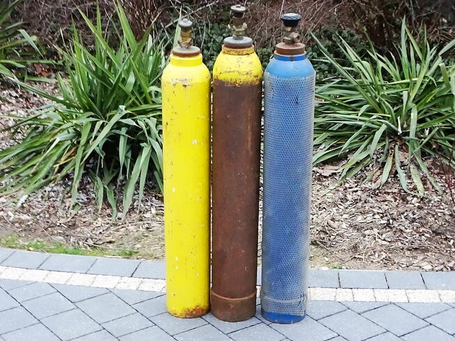 Trzy butle widoczne na zdjęciach