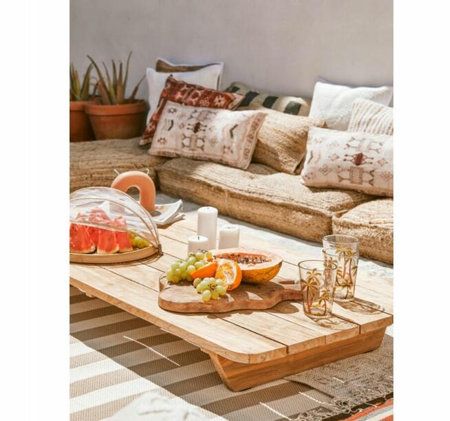 Dywan 117x170 dom taras altanka biało beżowe pasy