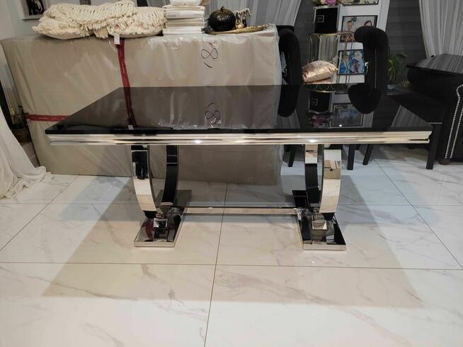 Stół Luxury Srebrny, stół glamour, AKANT Meble