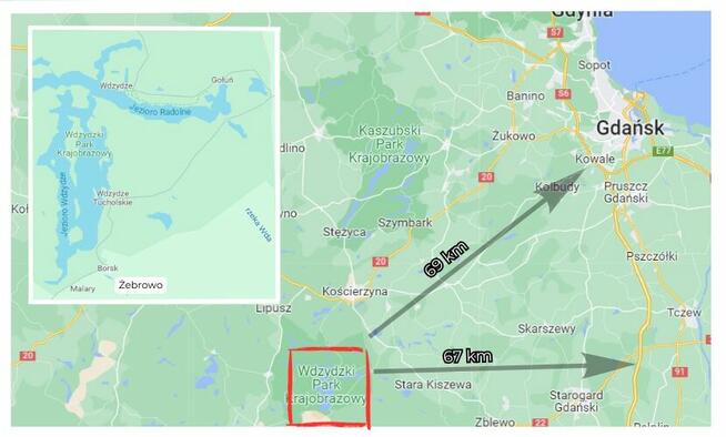 Działka 200m od rzeki Wda- Wdzydzki Park Krajobrazowy