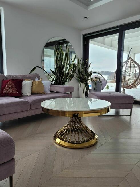 Ława Luxury Złota, glamour, okrągła, AKANT Meble