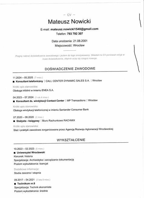 Szukam pracy