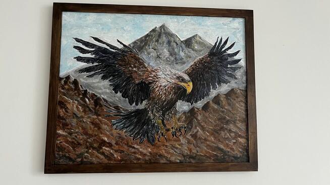 Obraz ręcznie malowany „Orzeł nad szczytami”