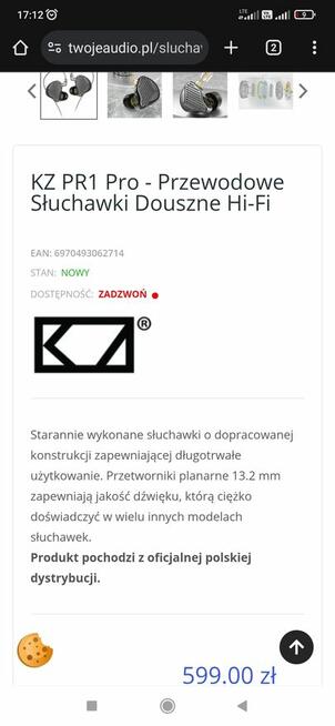 KZ PR1 PRO ORYGINALNE PLANETARNE SŁUCHAWKI Z PRZETWORNIKIEM