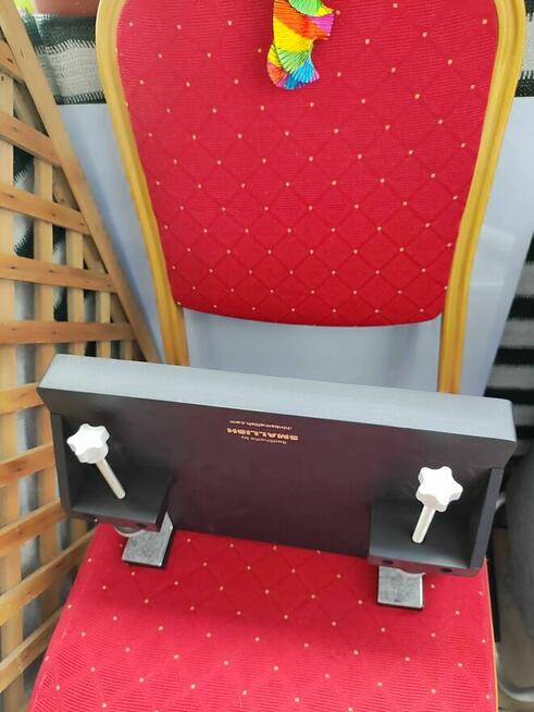 Stolik do łóżka taca przyłóżkowy drewniany czarny półka