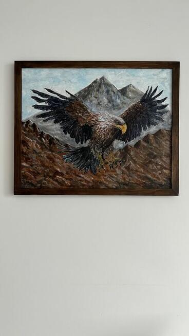 Obraz ręcznie malowany „Orzeł nad szczytami”