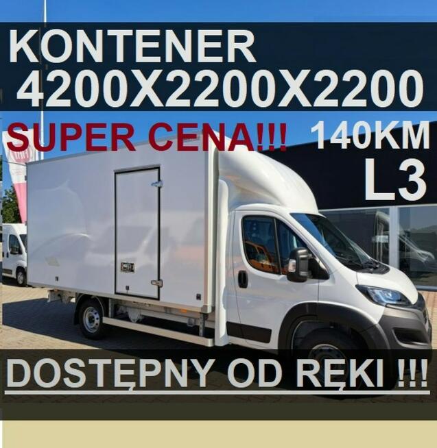 Fiat Ducato L4 Kontener 4200x2200 140KM Full Led Kamera Niska Cena od ręki!