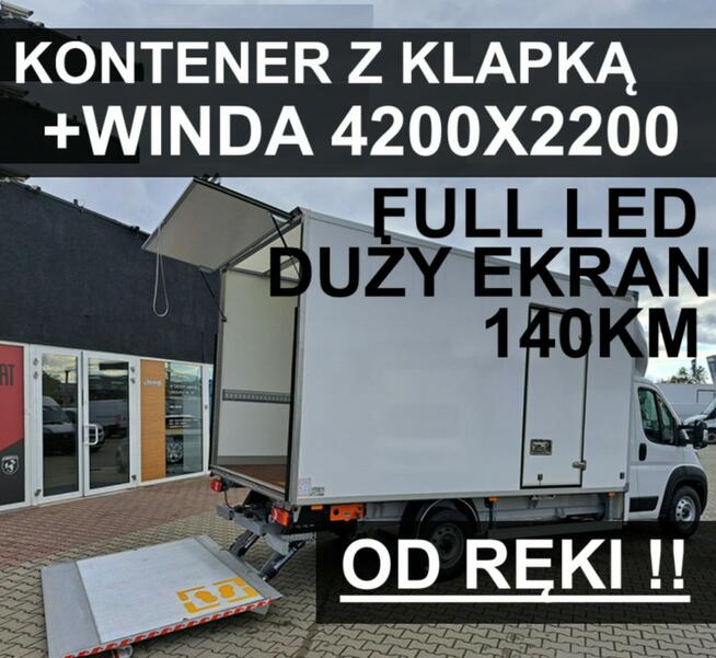 Fiat Ducato L3 Kontener z klapką i winda - 4200x2200 Full Led Kamera 140KM- 2151zł