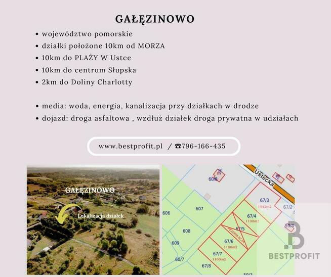 Działka budowlana Gałęzinowo gm. Słupsk, Ustecka