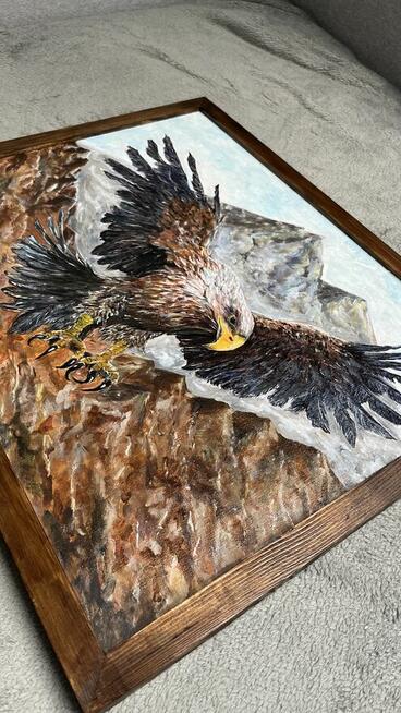 Obraz ręcznie malowany „Orzeł nad szczytami”