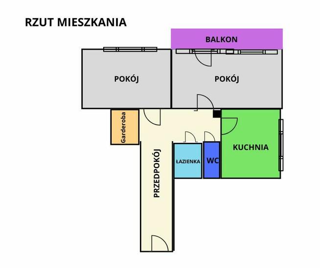 2-pokojowe mieszkanie 54m², z piwnicą, Kozanów