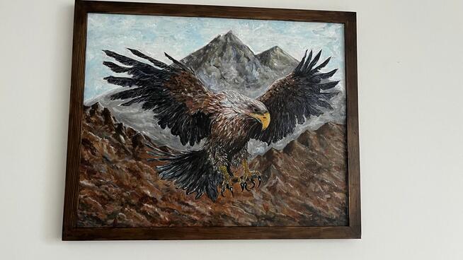 Obraz ręcznie malowany „Orzeł nad szczytami”