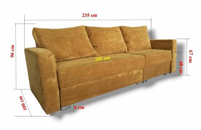 sOFA w Narożniku 2w1 SYDNEY pojemnik funkcja spania