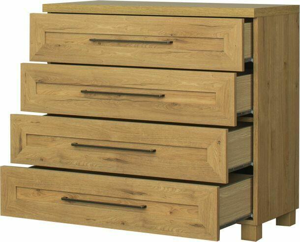 Meble Bodzio sypialnia, łóżko, komoda, stolik Majorka dąb So