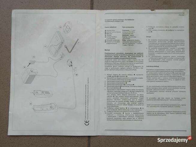 ZESTAW GŁOŚNOMÓWIĄCY - NOKIA 3110 - 1998r.