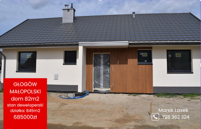 Dom 100m2 na działce 8.45a- Głogów Małopolski
