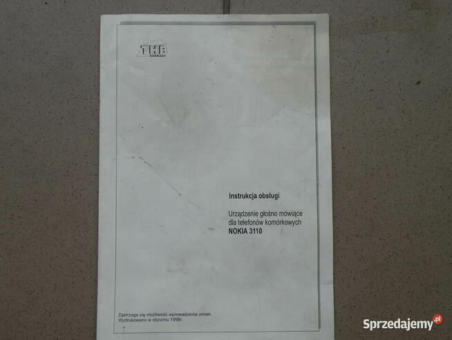 ZESTAW GŁOŚNOMÓWIĄCY - NOKIA 3110 - 1998r.