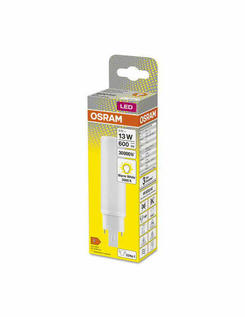 Osram DULUX LED D/E13 6W 830 HF G24Q-1 3000K