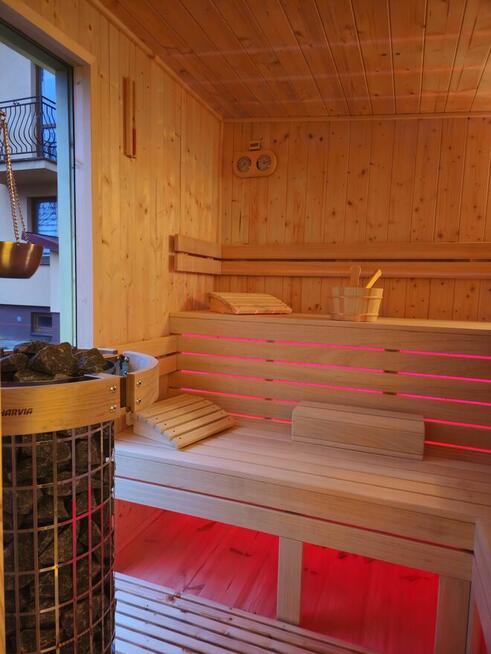 Sauna ogrodowa Premium z przedsionkiem oraz tarasem + balia