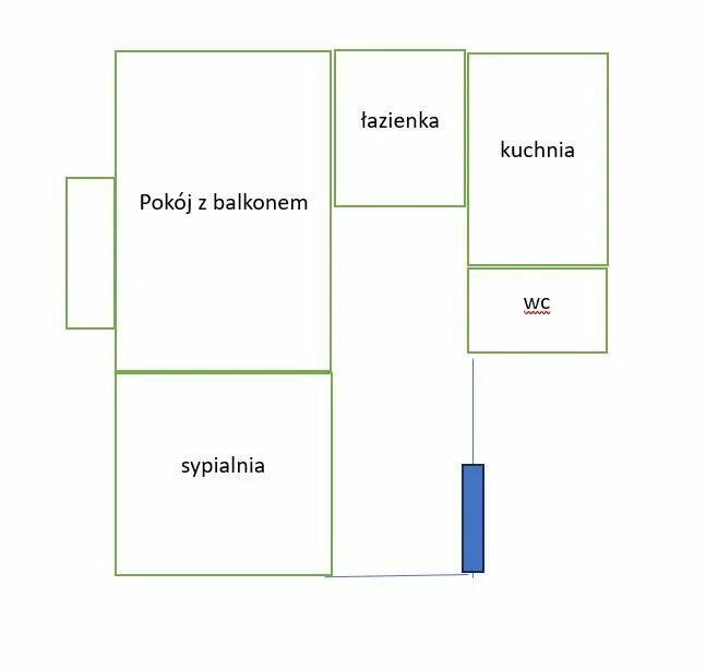 Mieszkanie 2 pokoje balkon, KW blisko PKP Zielonka