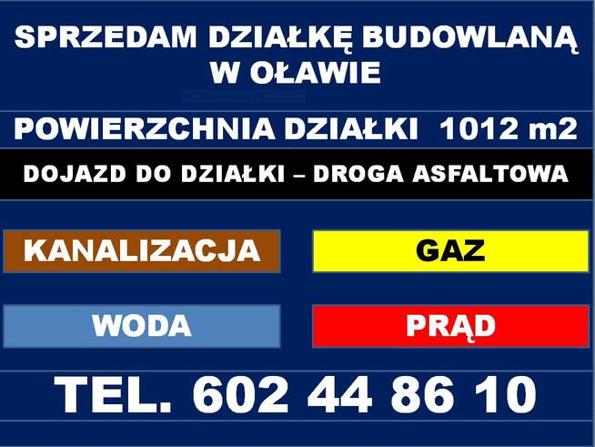 Sprzedam działkę budowlaną w Oławie