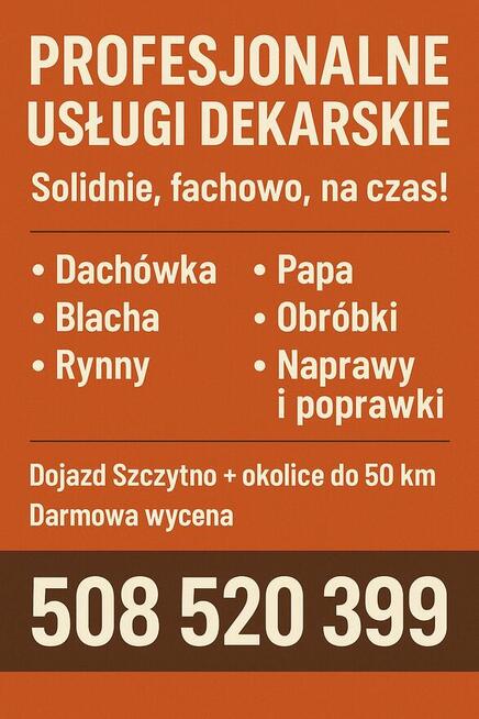 Dekarz | Dachy – Naprawy – Rynny | Szczytno i okolice