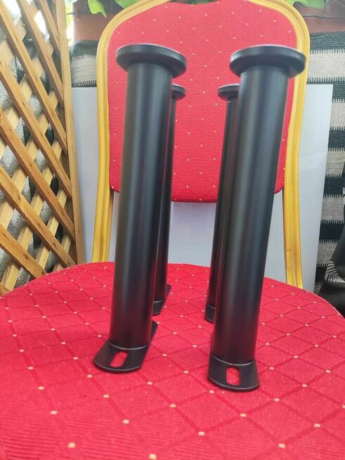 Nóżki Regulowane Czarne Metalowe Nogi Meblowe szafki łóżka