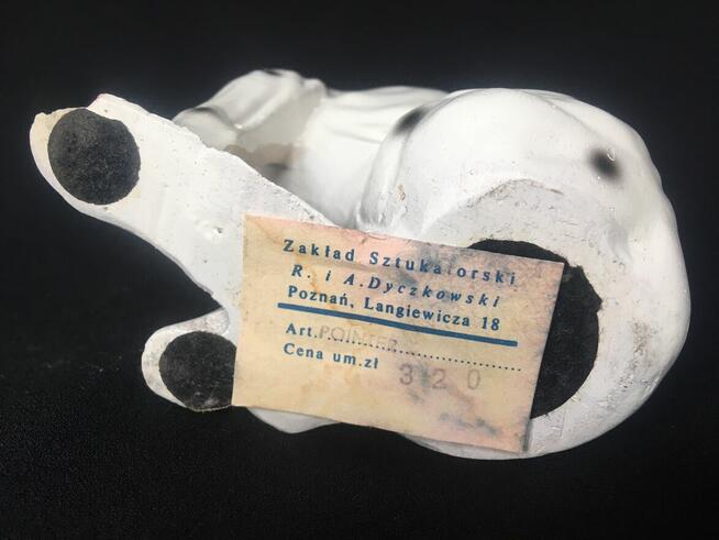 PRL figurka pies wyżeł metka Poznań PRL figurka pies wyżeł m