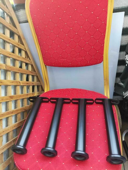 Nóżki Regulowane Czarne Metalowe Nogi Meblowe szafki łóżka