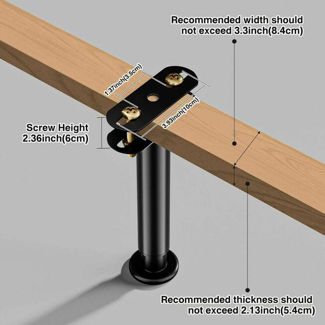 Nóżki Regulowane Czarne Metalowe Nogi Meblowe szafki łóżka