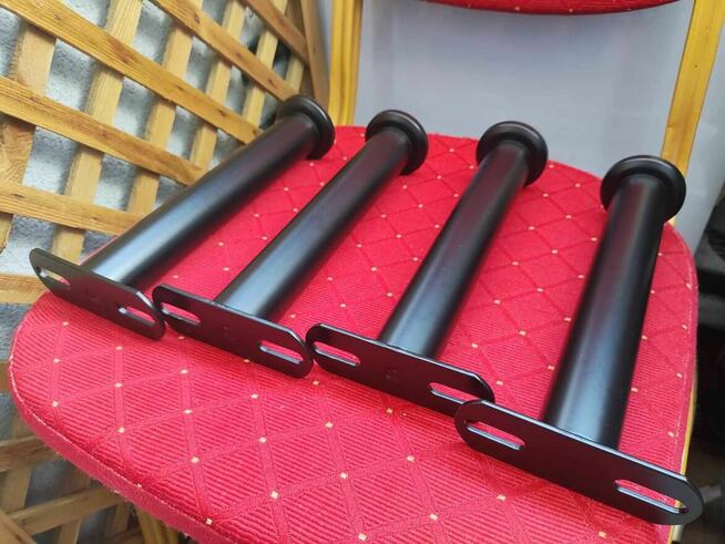 Nóżki Regulowane Czarne Metalowe Nogi Meblowe szafki łóżka