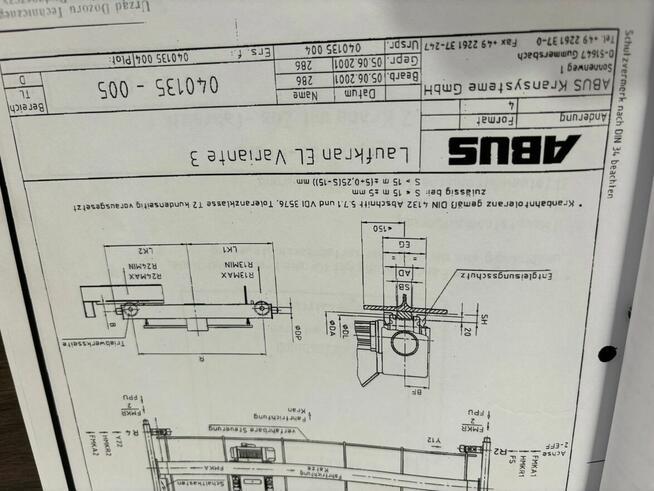 szt.8 suwnice 8 T - 21900 mm.