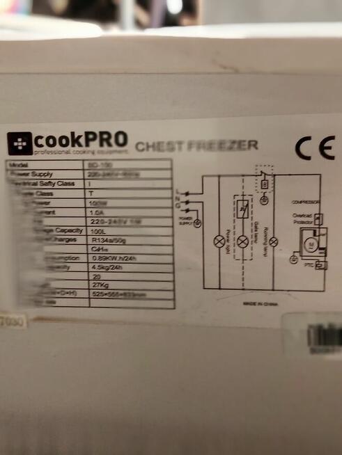 Zamrażarka gastronomiczną firmy Cook pro