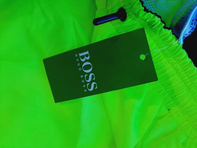4XL kąpielówki HUGO BOSS żółte neon pas 80-90 cm