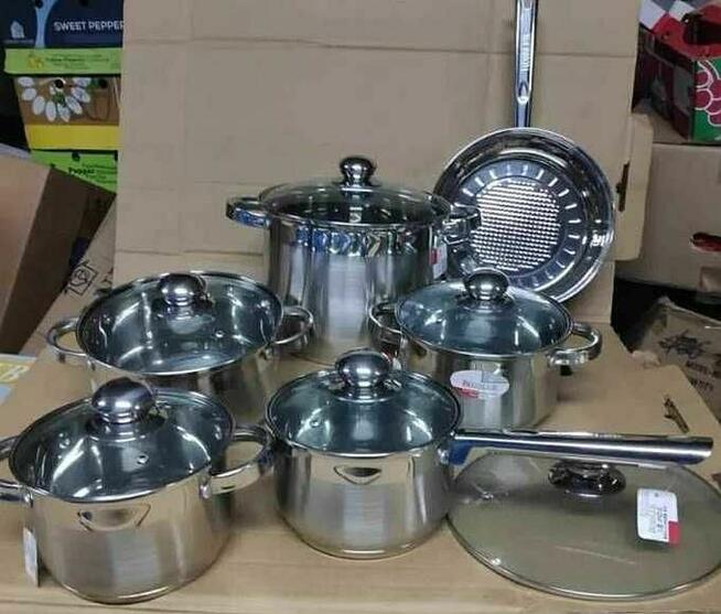 Komplet garnków z garnkiem 8L indukcja gaz + ściereczkix10