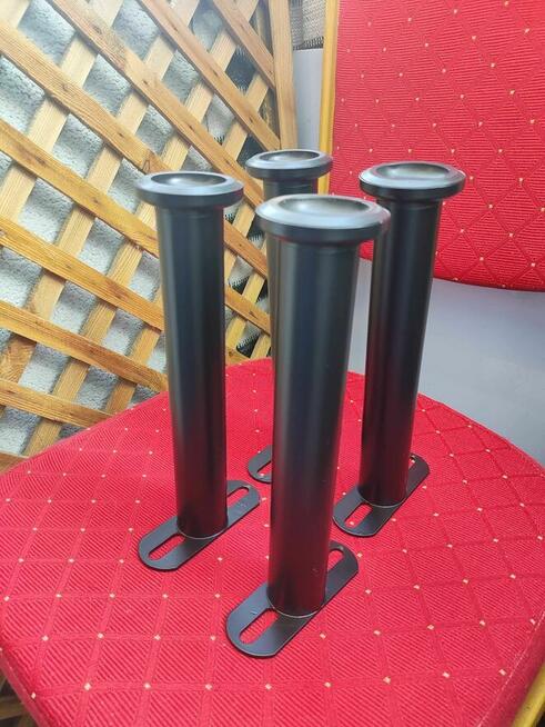 Nóżki Regulowane Czarne Metalowe Nogi Meblowe szafki łóżka