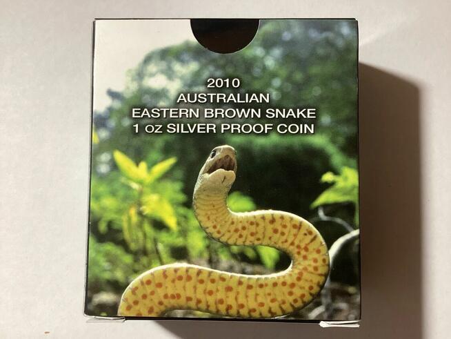 TYLKO 5000 ! 1 oz Proof Silver Australia Eastern Brown Snake