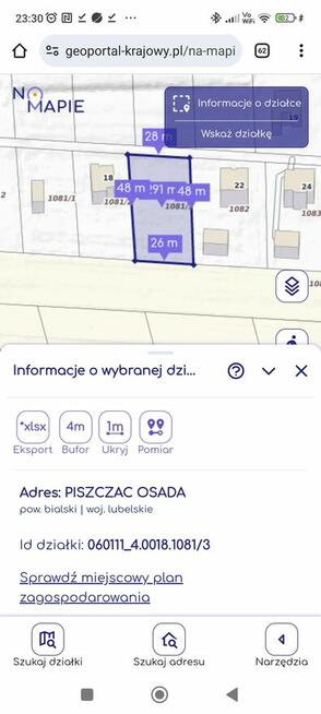 Działka rolna z możliwością zabudowy