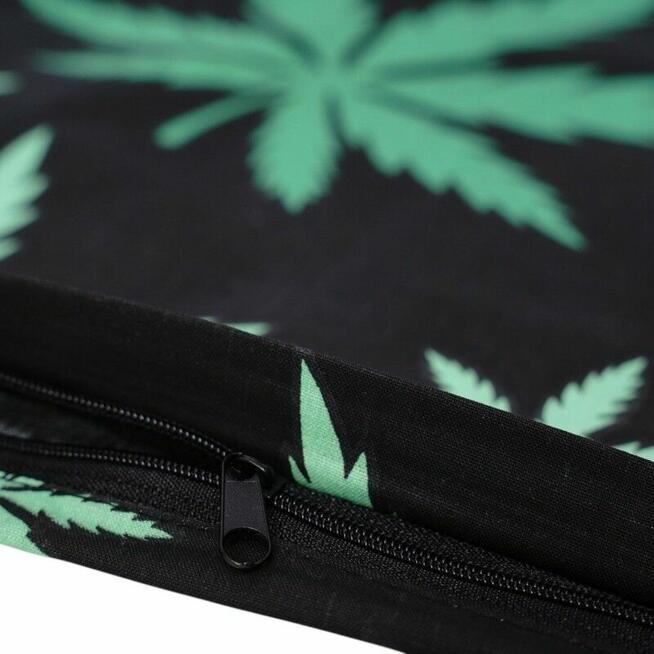 Bawełniana Poszewka Na Poduszkę – Zielone Liście Konopi